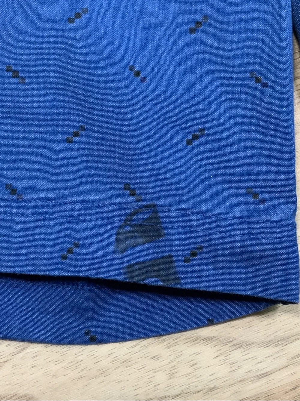 lululemon Men's Deep Blue Patterned Flat-Front Shorts